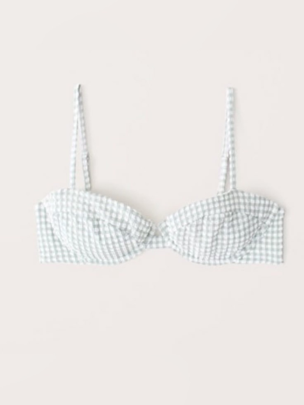Abercrombie & Fitch Green Seersucker Underwire Bralette Bikini Top